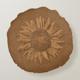 Sonnenblume-Wurfs-Kissen Rundes Kissen