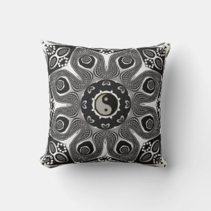 Sonnenblume YinYang Modern Tribal Art Cushi Kissen