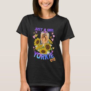 Sonnenblume Yorkshire Terrier Mädchen liebt Hund T-Shirt