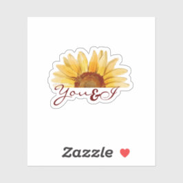 Sonnenblume "You & I", trendige Ästhetik Aufkleber