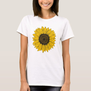Sonnenblume-Zeichnen T-Shirt