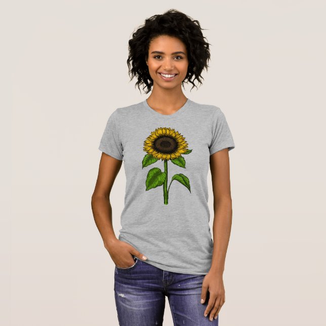 Sonnenblume zeichnend Hemd T-Shirt (Vorne ganz)
