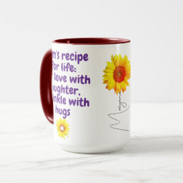 Sonnenblume (Zitat, Monogramm und Name) Sonnenblum Tasse