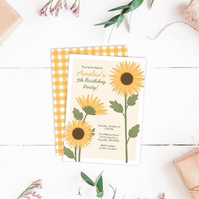 Sonnenblume zum Geburtstag Einladung für Girl's Pa (Von Creator hochgeladen)