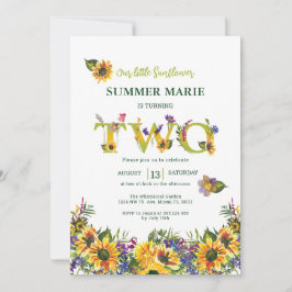 Sonnenblume Zweiter Geburtstag Einladung
