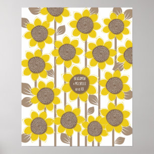 Sonnenblumen -100 Signature Guest Book Alternative Poster