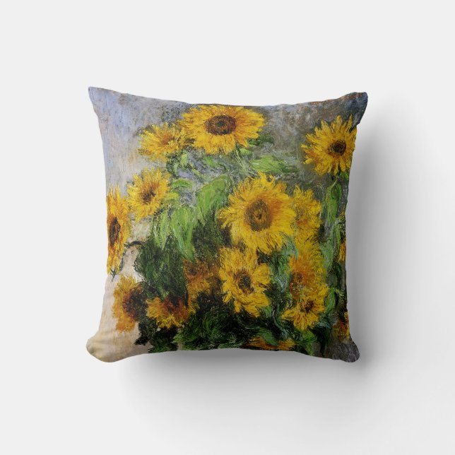 Sonnenblumen, 1881 durch Monet. Kissen (Vorderseite)