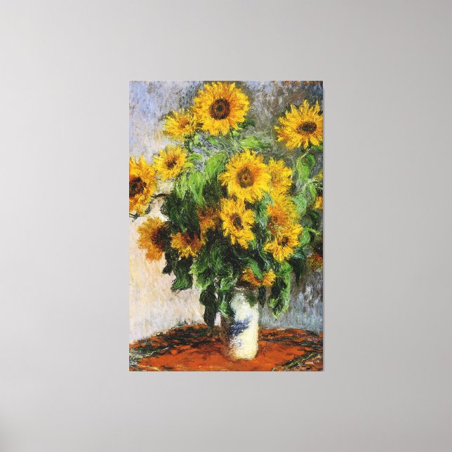 Sonnenblumen, 1881 von Monet. Leinwanddruck (Vorderseite)
