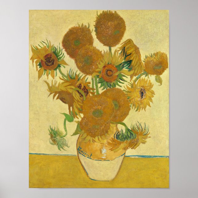 Sonnenblumen 1888 von Vincent van Gogh Poster (Vorne)
