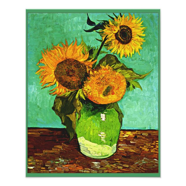 Sonnenblumen, 3 von Vincent van Gogh Fotodruck (Vorne)