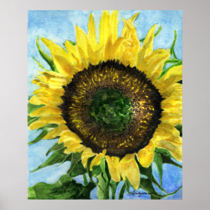 Sonnenblumen 4 Aquarellmalerei Art Poster Drucken