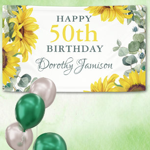 Sonnenblumen 50. Geburtstagsfeier Banner