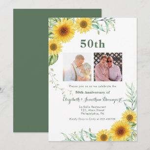 Sonnenblumen 50. Hochzeitstag Foto Collage Feiertagskarte
