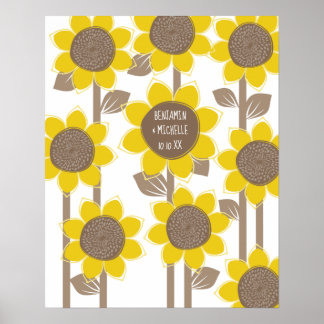 Sonnenblumen -50 Signature Guest Book Alternative Poster