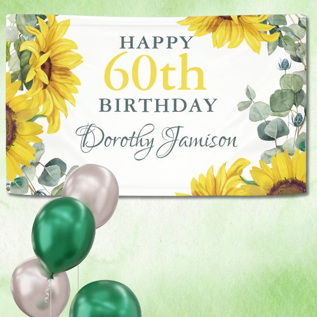 Sonnenblumen 60. Geburtstagsfeier Banner (Von Creator hochgeladen)