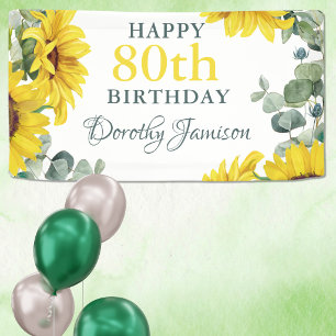 Sonnenblumen 80. Geburtstagsfeier Banner