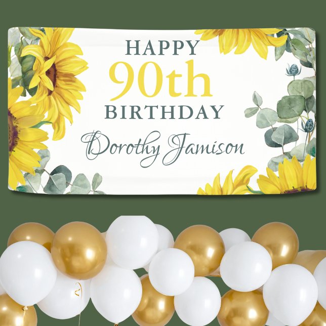 Sonnenblumen 90. Geburtstagsfeier Banner (Von Creator hochgeladen)