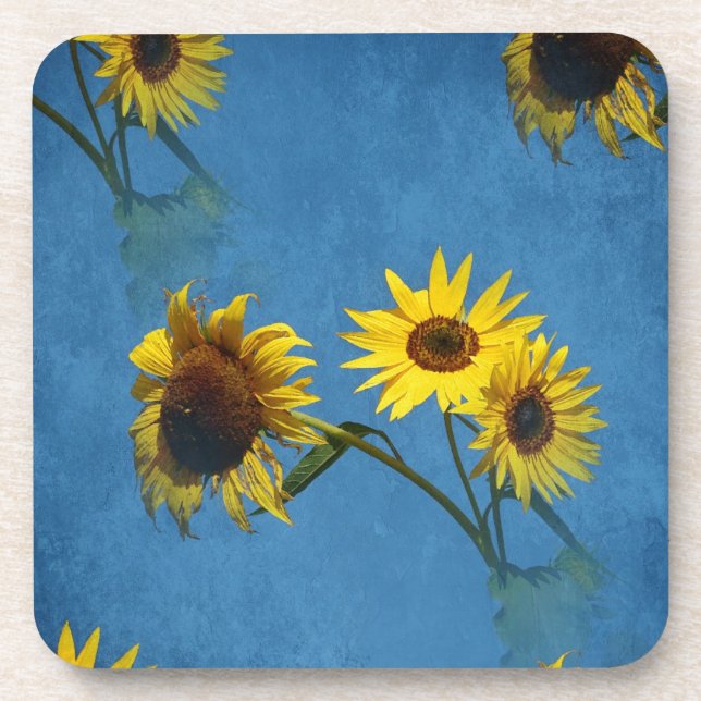 Sonnenblumen Abstrakt Untersetzer (Vorderseite)