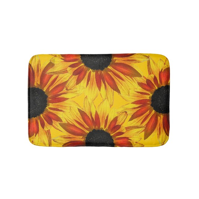 Sonnenblumen Abstrakte Blume Bath Matts Badematte (Vorderseite)