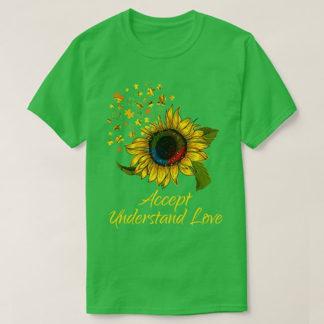 Sonnenblumen Akzeptanz verstehen Liebe Autismus Be T-Shirt (Design vorne)