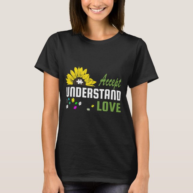 Sonnenblumen Akzeptanz verstehen Liebe Autistische T-Shirt (Vorderseite)