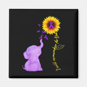Sonnenblumen-Alzheimer-Bewusstsein werde ich für Magnet