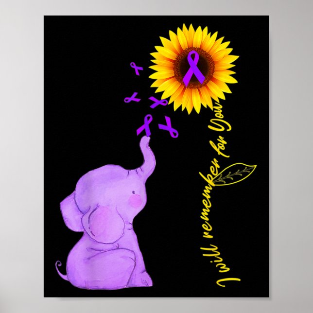 Sonnenblumen-Alzheimer-Bewusstsein werde ich für Poster (Vorne)