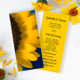 Sonnenblumen am Blue Wedding Programm