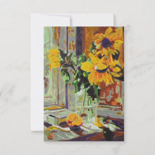 Sonnenblumen am Fenster Einladung