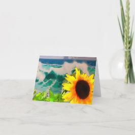 Sonnenblumen am Strand Karte