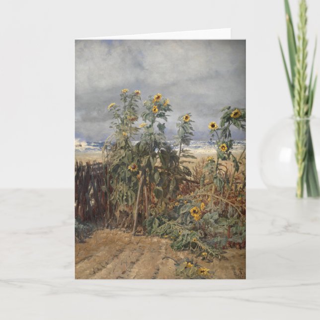 Sonnenblumen am Strand | Thorvald Niss Karte (Vorderseite)