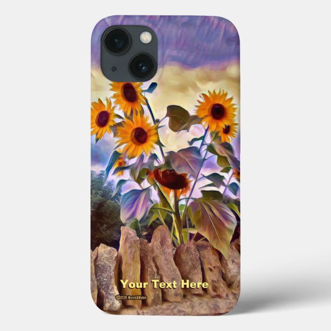 Sonnenblumen an der Felsenwand Case-Mate iPhone Hülle (Rückseite)