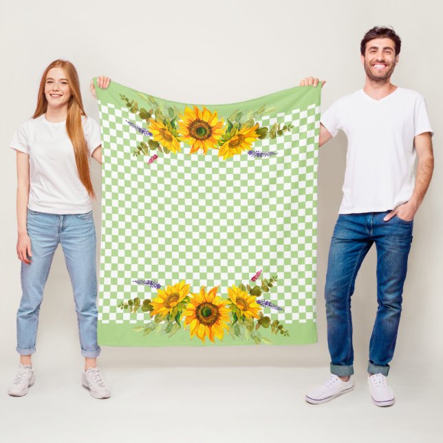 Sonnenblumen an der Tafel Fleecedecke (Beispiel)