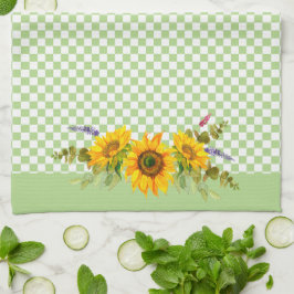Sonnenblumen an der Tafel Geschirrtuch