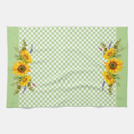 Sonnenblumen an der Tafel Geschirrtuch