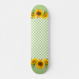 Sonnenblumen an der Tafel Skateboard