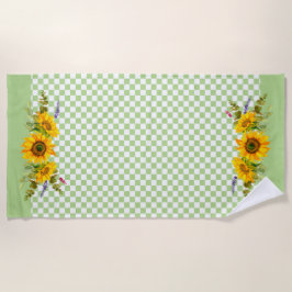 Sonnenblumen an der Tafel Strandtuch