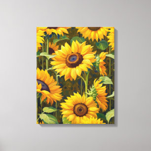 Sonnenblumen an einem sonnigen Tag Leinwanddruck