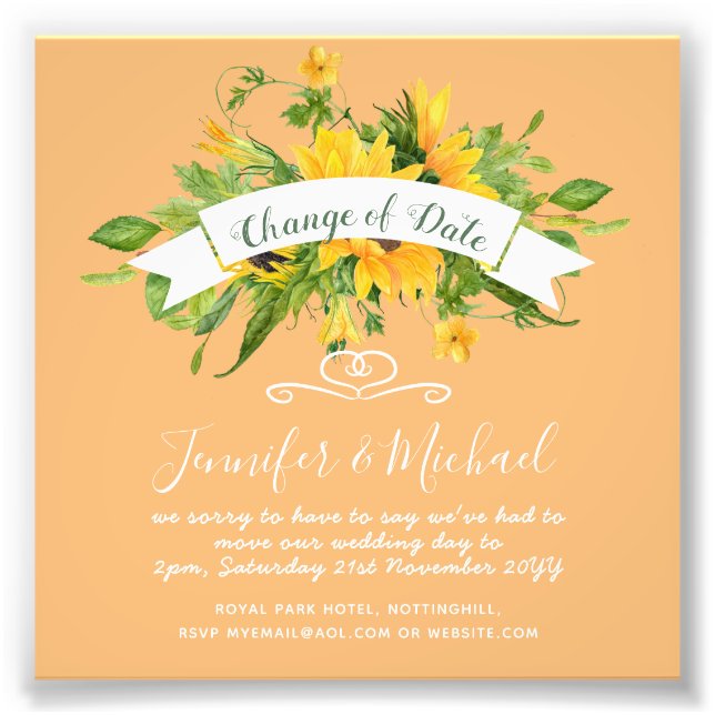 Sonnenblumen Änderung des Datums der Aufschiebungs Fotodruck (Vorne)