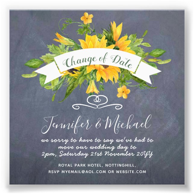 Sonnenblumen Änderung des Datums der Aufschiebungs Fotodruck (Vorne)