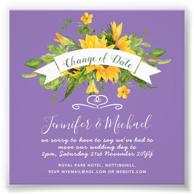 Sonnenblumen Änderung des Datums der Aufschiebungs Fotodruck (Vorne)