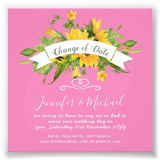 Sonnenblumen Änderung des Datums der Aufschiebungs Fotodruck (Vorne)