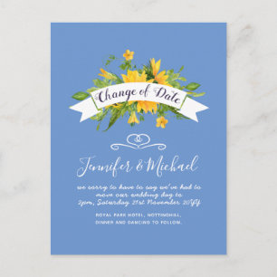 Sonnenblumen Änderung des Datums der Aufschiebungs Postkarte