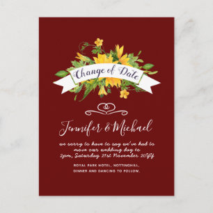 Sonnenblumen Änderung des Datums der Aufschiebungs Postkarte