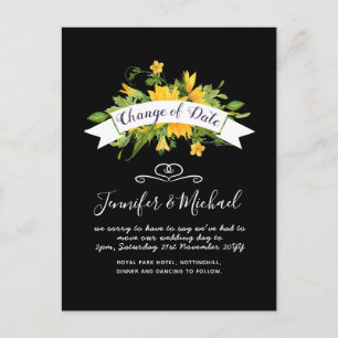 Sonnenblumen Änderung des Datums der Aufschiebungs Postkarte