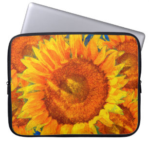 Sonnenblumen-Anordnung. Van Gogh-Imitation.  Laptopschutzhülle