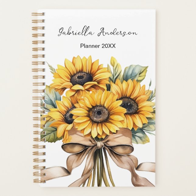 Sonnenblumen Aquarell Benutzername   Planer (Vorderseite)