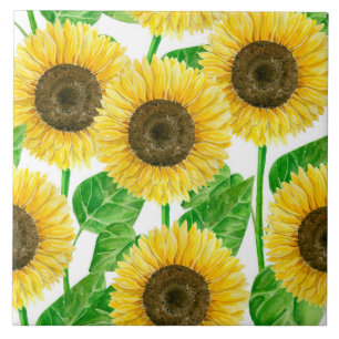 Sonnenblumen Aquarell Fliese
