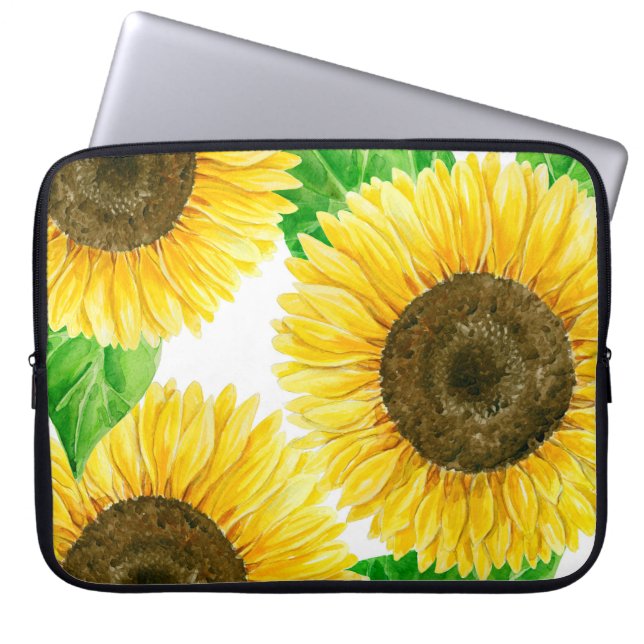 Sonnenblumen Aquarell Laptopschutzhülle (Vorderseite)