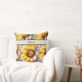 Sonnenblumen Aquarell Muster Kissen